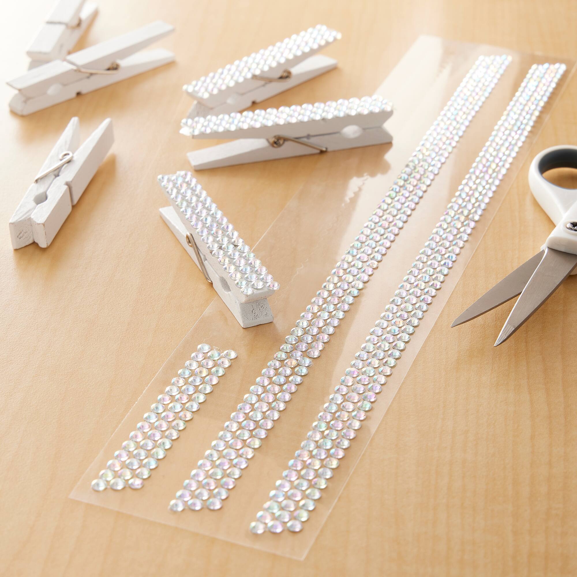 12 Packs: 3 ct. (36 total) Iridescent Clear Rhinestone Borders by Recollections™